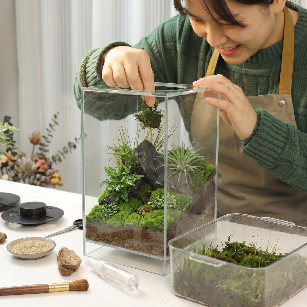 Glass Plant Terrarium with Grow Light V55131