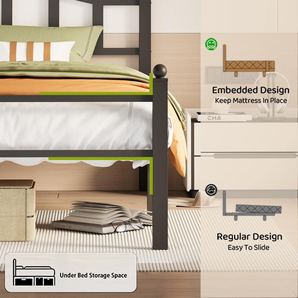 Twin Bed Frames with Headboard R997