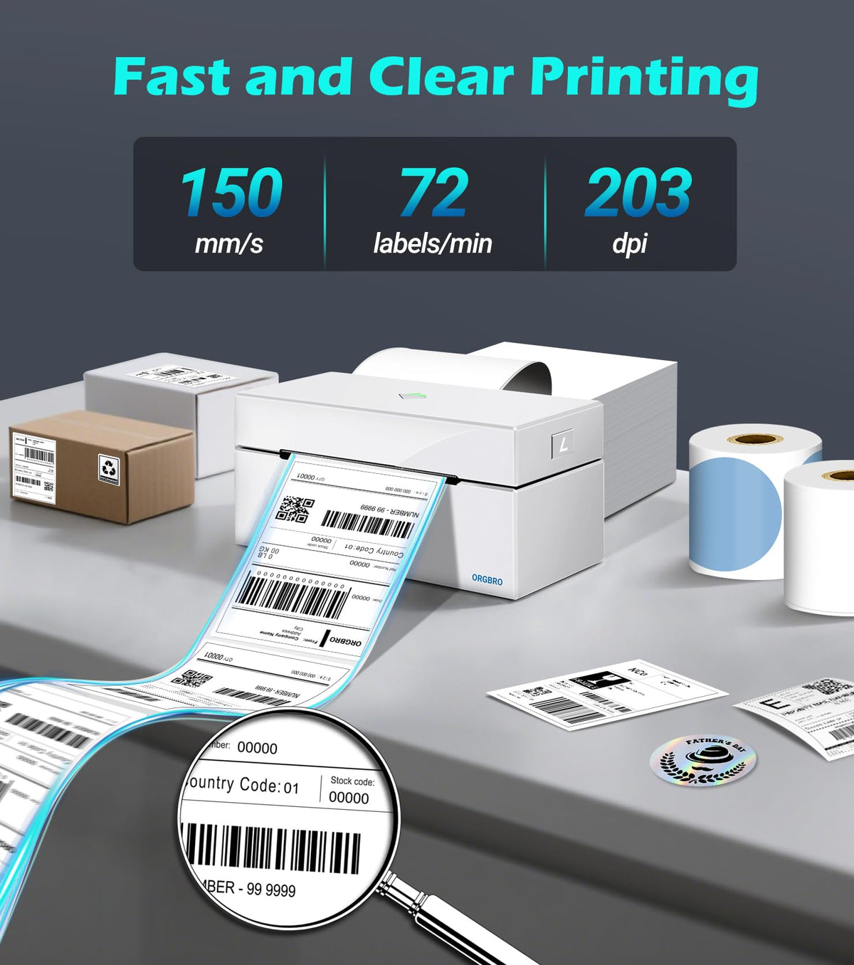 Thermal Shipping Label Printer, 4x6 Bluetooth Label Maker U523927