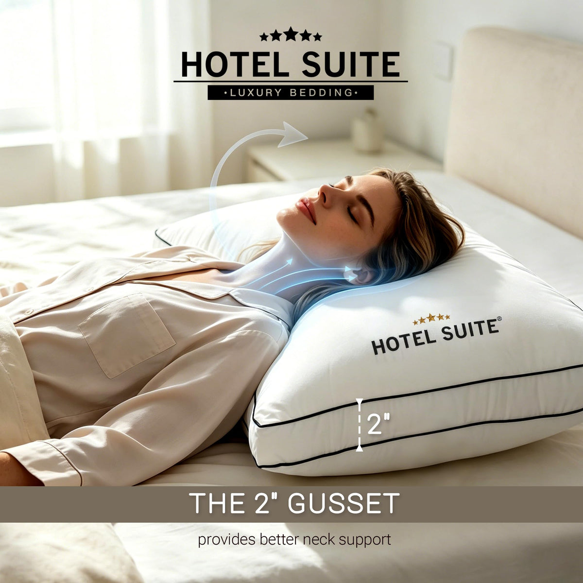 King Size Set of 2 Medium Soft Bed Pillows U411