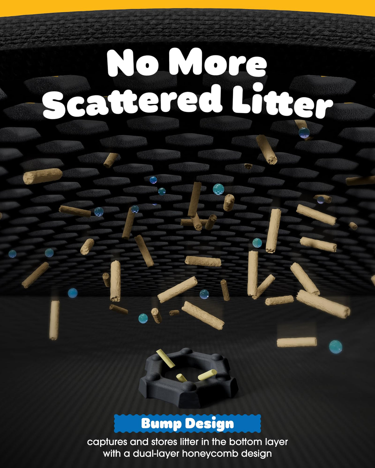 Cat Litter Mat 30 x 24 in Waterproof Non-Slip Black G186732