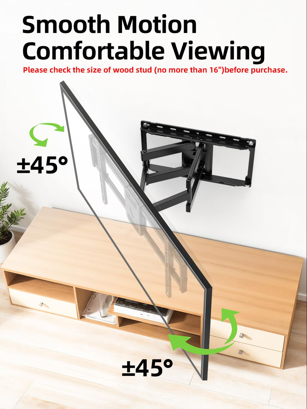 Full Motion TV Wall Mount for 42-90 inch Flat Screen X81722