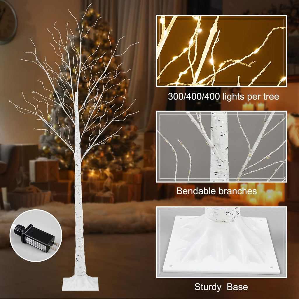 6 Pcs Lighted Birch Tree O1382