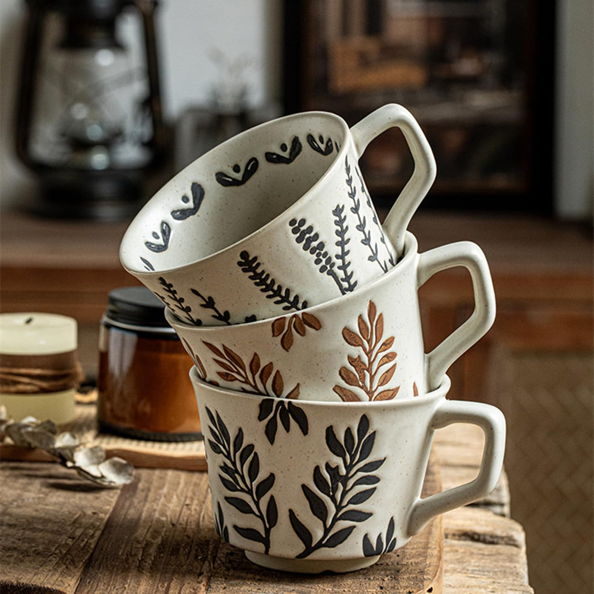 12 oz Ceramic Coffee Mug Set of 4 U8700