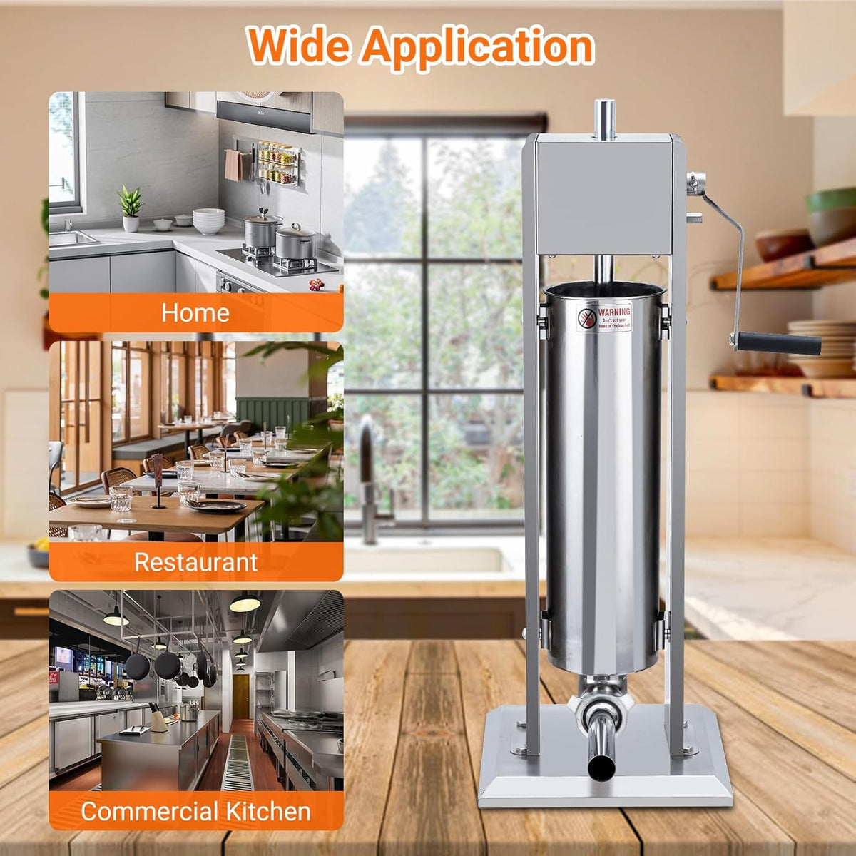 15L Sausage Stuffer with 5 Stainless Steel Tubes K65769