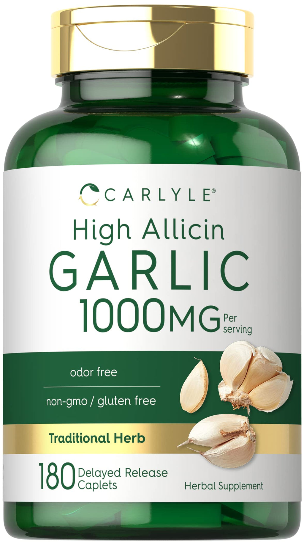 Odorless Garlic Supplement 1000mg 180 Caplets H872968