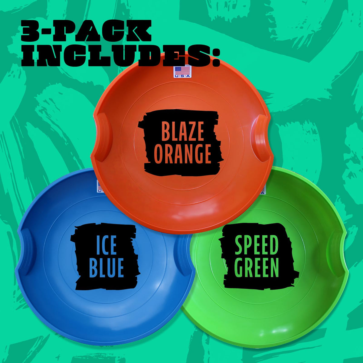 26” Plastic Snow Sleds with Hand Grips V551055