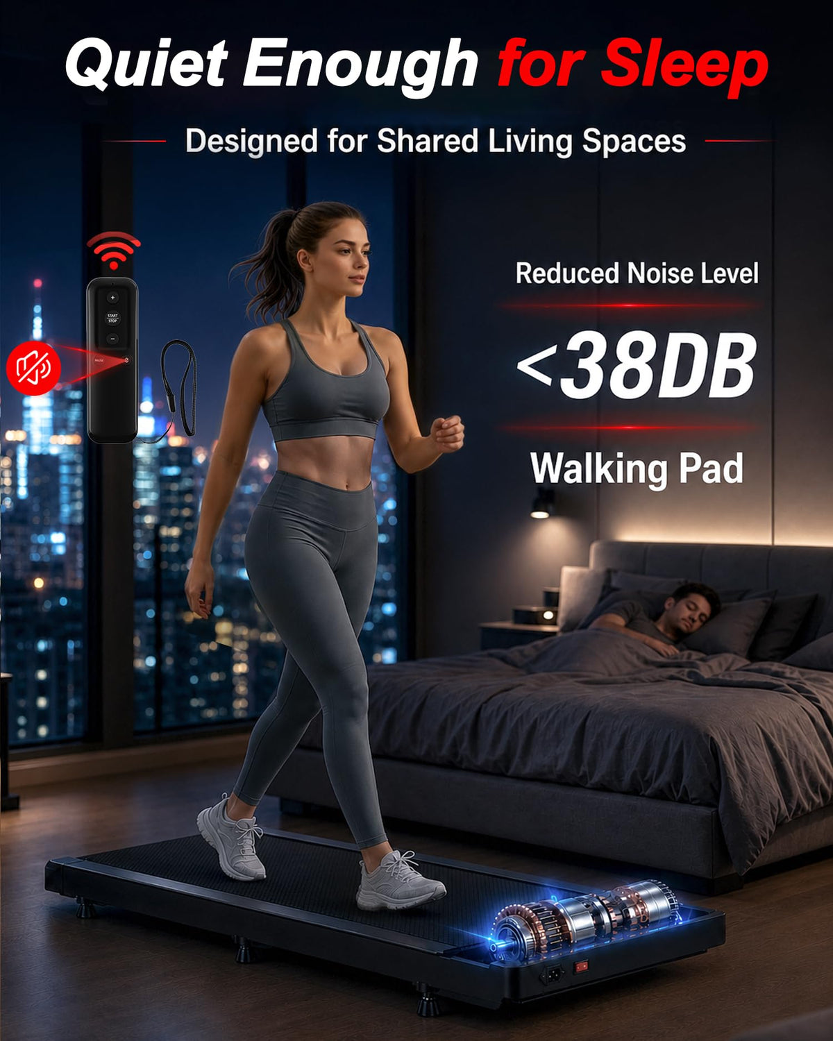 Under Desk Treadmill with 8% Incline L4858