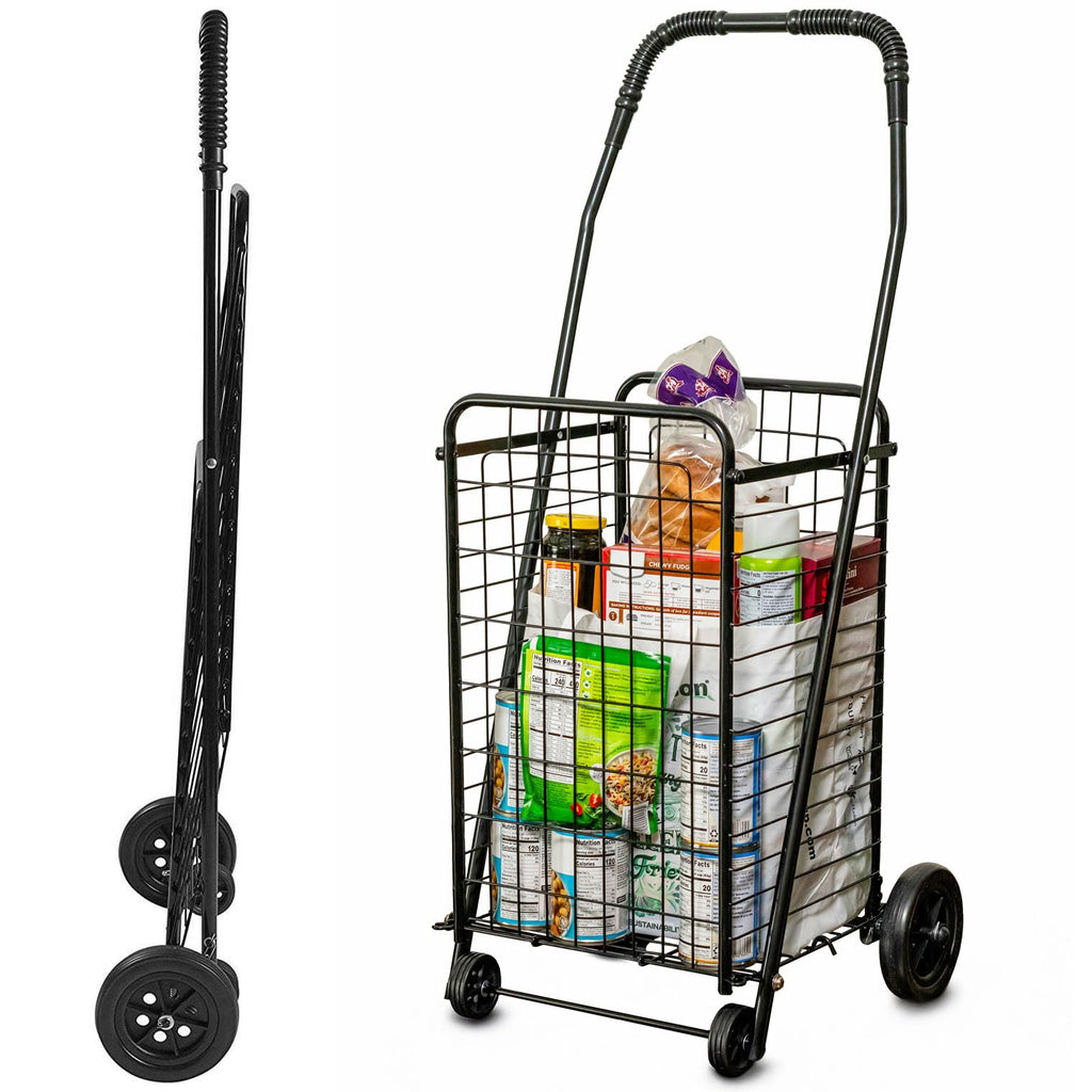 Black Foldable Utility Cart with Wheels B477660