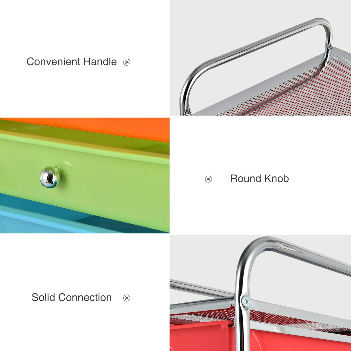 10 Drawer Multicolor Alloy Steel Storage Cart V3669