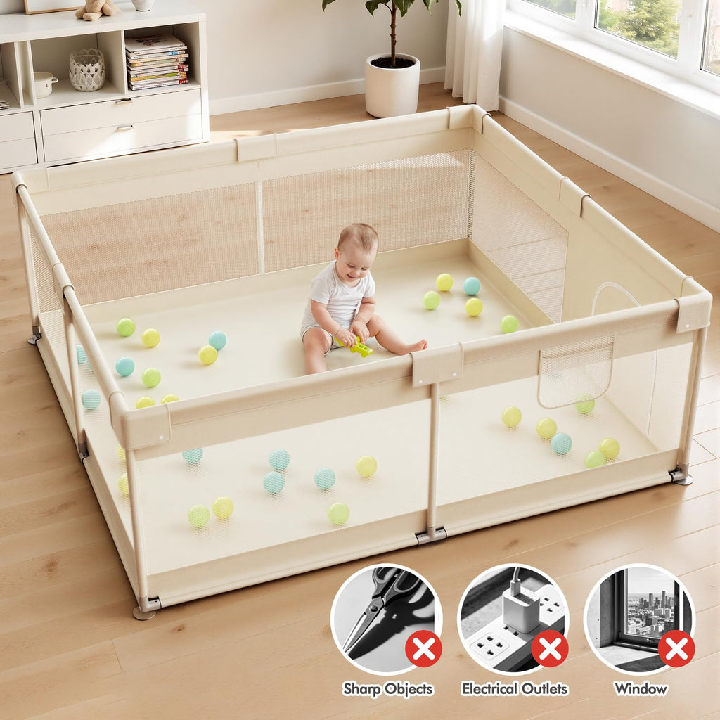 Beige Small Baby Playpen X1831