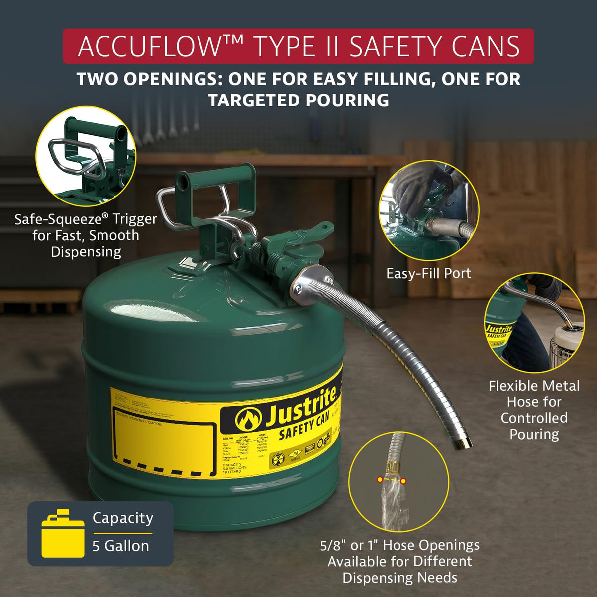 Green Galvanized Steel Safety Can Q156940