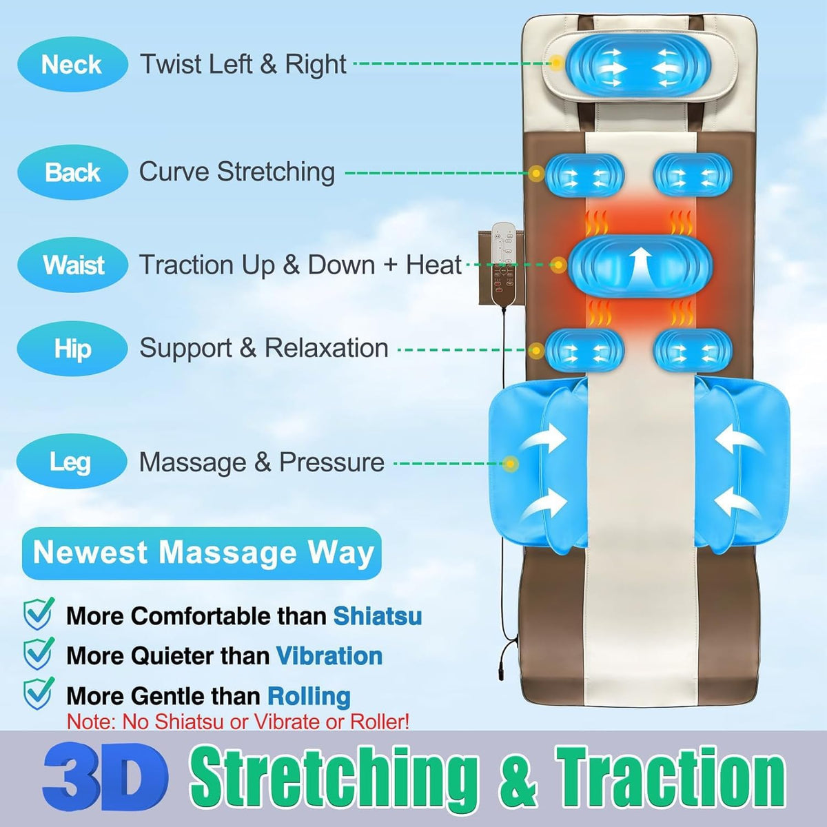 Full Body Massage Mat with Heat J865