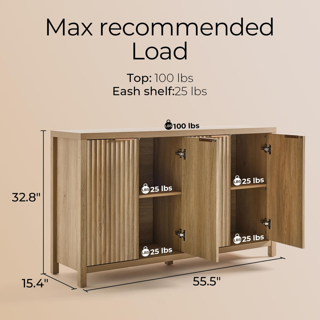 56" Golden Oak Buffet Cabinet G622085