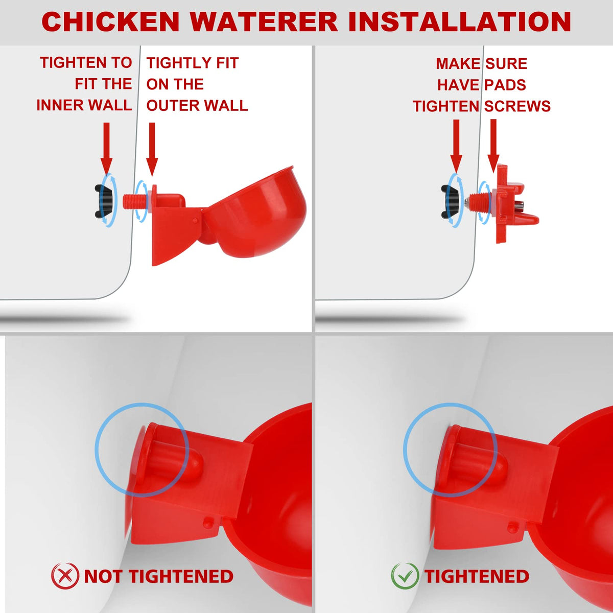 Chicken Waterer with 4 Water Cups 2 Gallon W34557