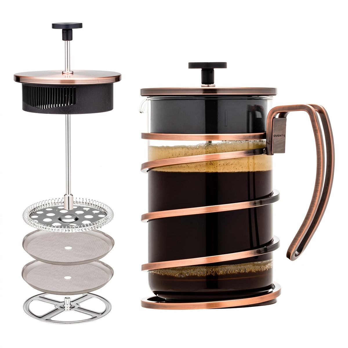 French Press Coffee Maker 27oz with 4 Filters V268001