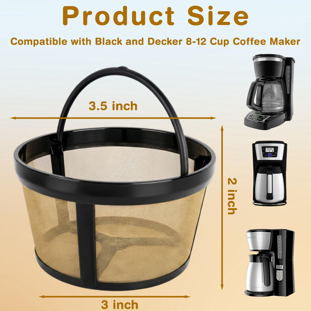 3 Pack Reusable 8-12 Cup Coffee Filter Basket X792