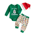 Baby Boy Christmas Outfit Romper Pants Hat T121342
