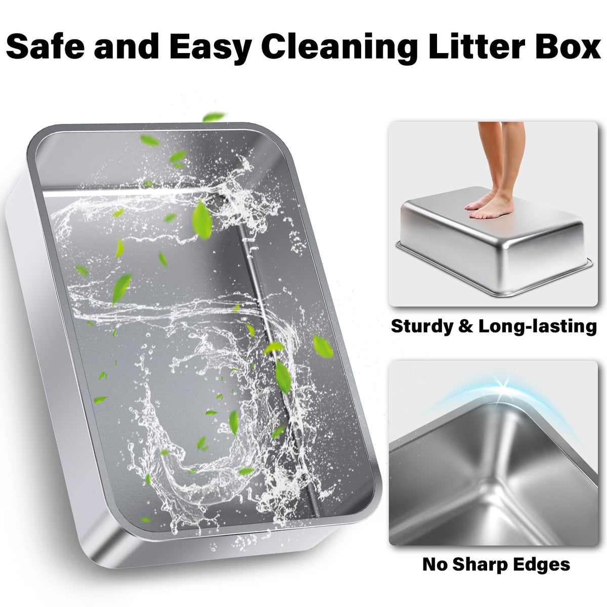 Stainless Steel XL Litter Box with Lid Z532821
