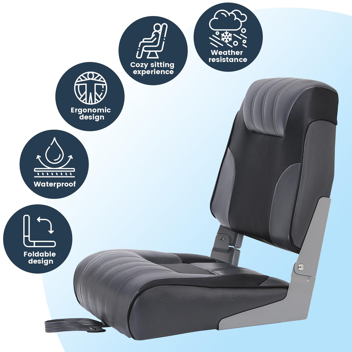 2 Pack Low Back Folding Boat Seats Q6383