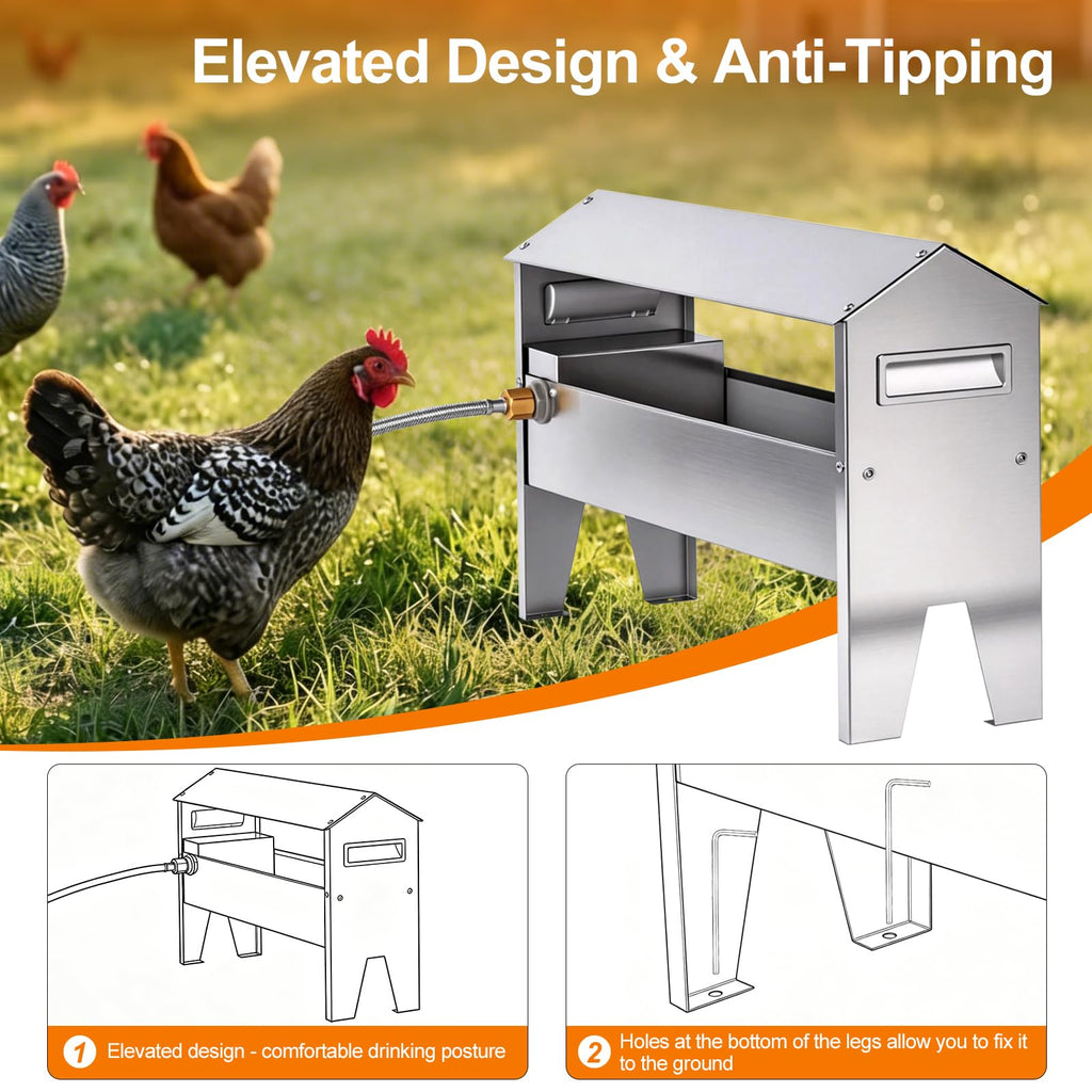 22'' Stainless Steel Automatic Chicken Waterer Q19891
