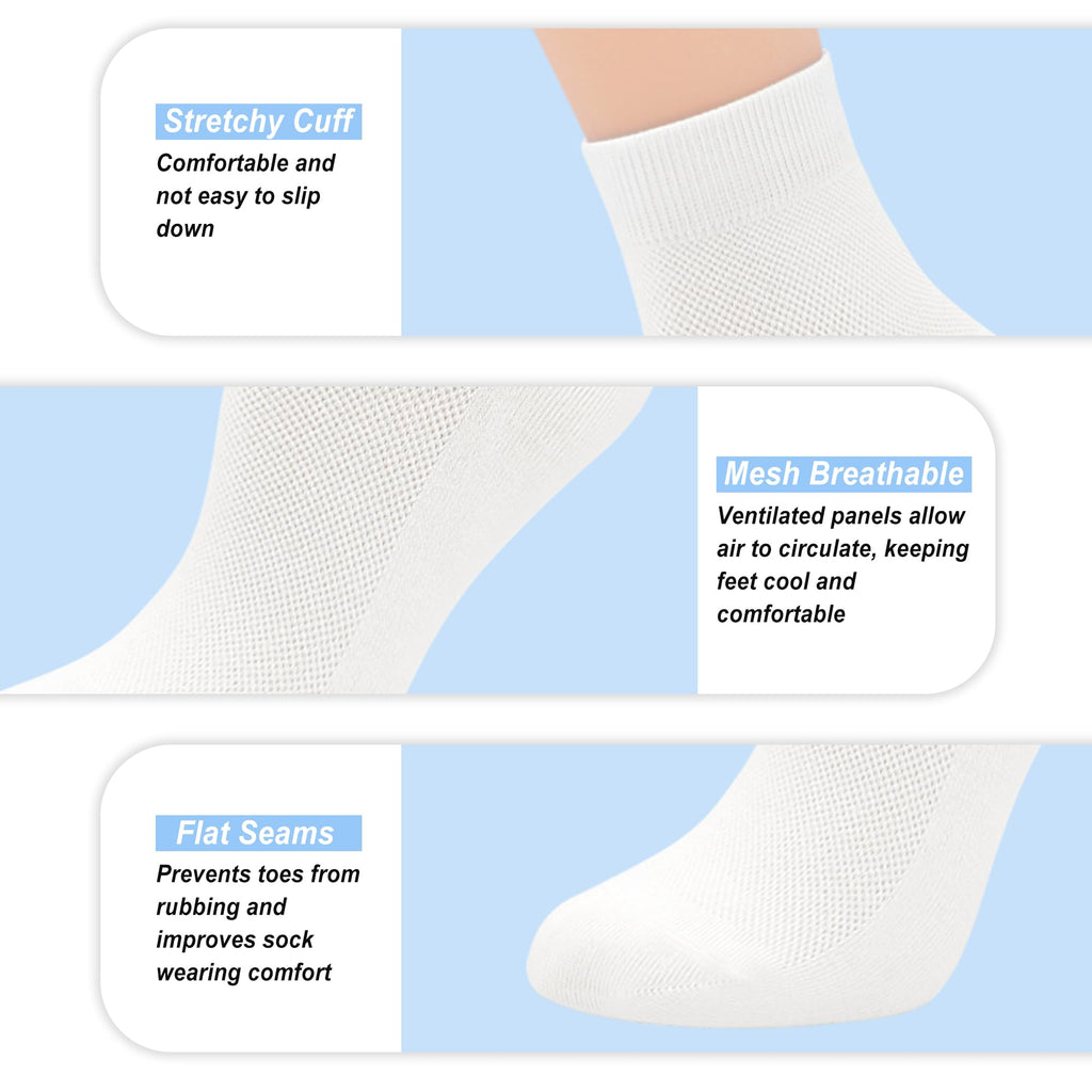 Women Thin Viscose Bamboo Above Ankle Crew Socks 5 Pairs X936912