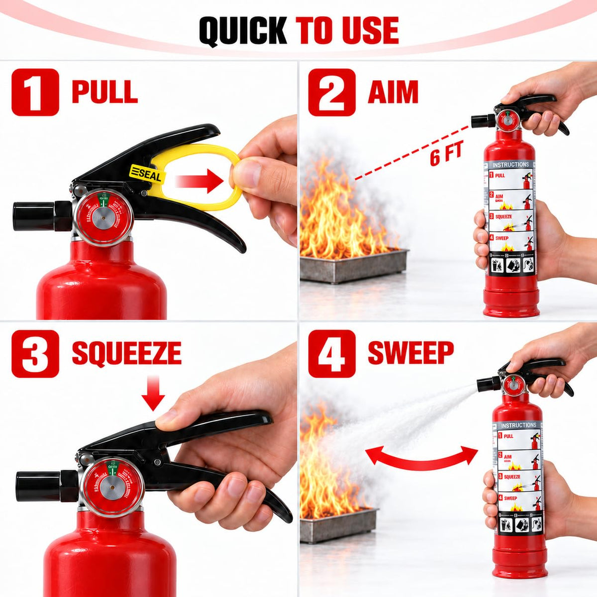2.5 lb ABC Dry Chemical Fire Extinguishers 6-Pack S97043