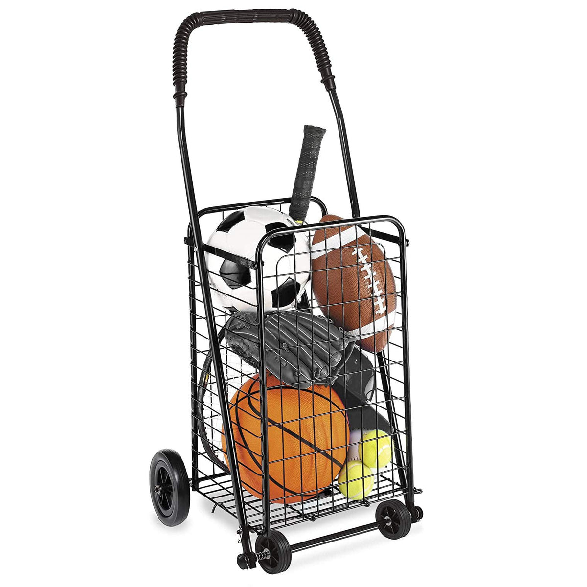 Black Foldable Utility Cart with Wheels B477660
