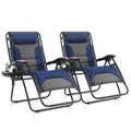Oversized Padded Zero Gravity Chair Set of 2 Blue S9307