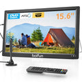 15.6" Portable TV DVD Combo with Antenna, FM Radio, 5000mAh Battery, Black N584792