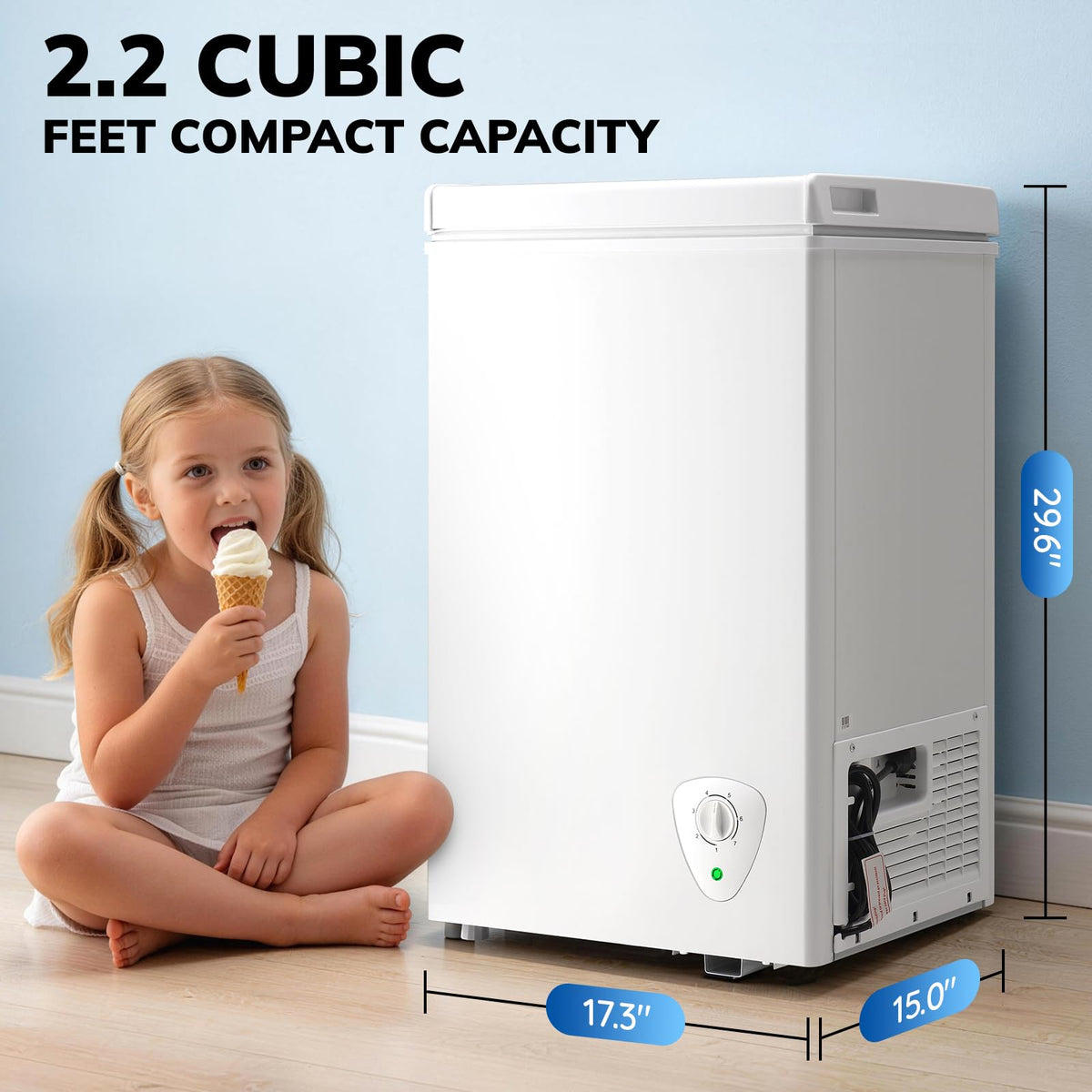 White 2.2 Cu Ft Chest Freezer with Storage Baskets D28997