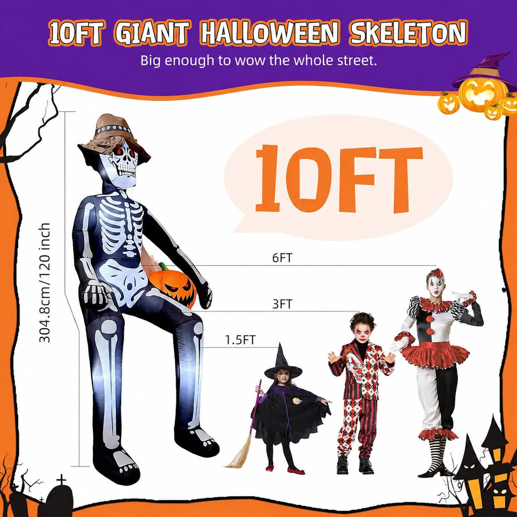 10FT Halloween Inflatable Skeleton S35394
