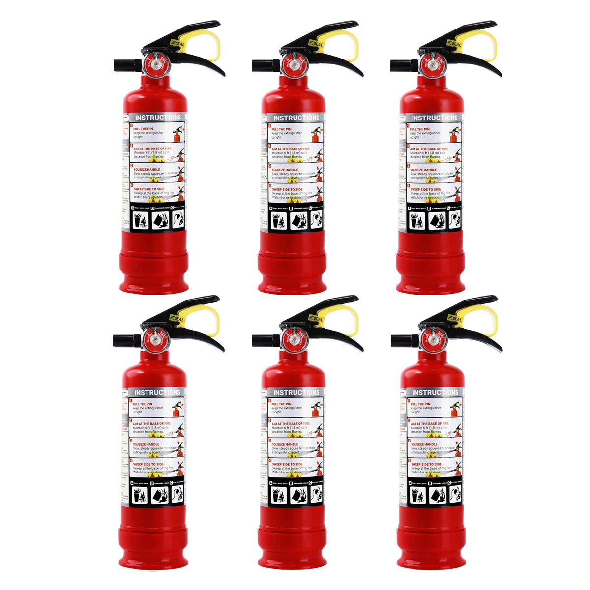 2.5 lb ABC Dry Chemical Fire Extinguishers 6-Pack S97043