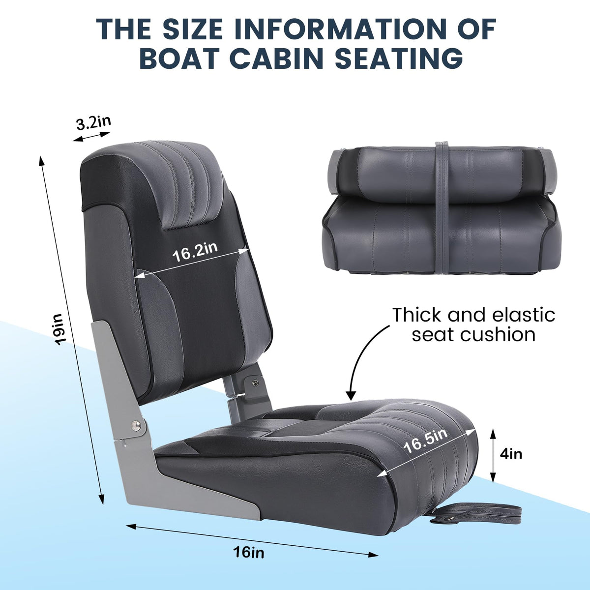 2 Pack Low Back Folding Boat Seats Q6383