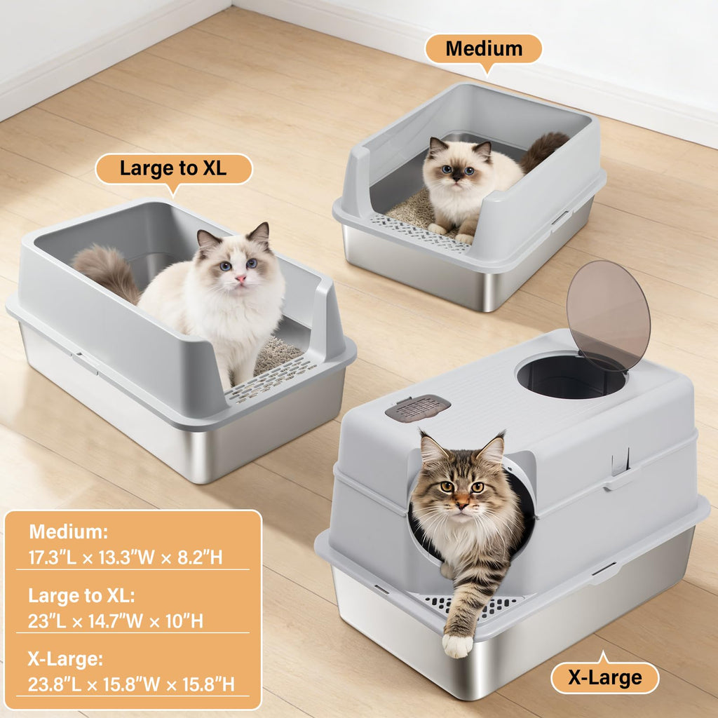 Stainless Steel XL Litter Box with Lid Z532821