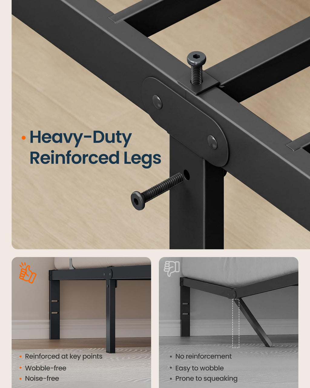 Queen Size 14 Inch Metal Platform Bed Frame P8871