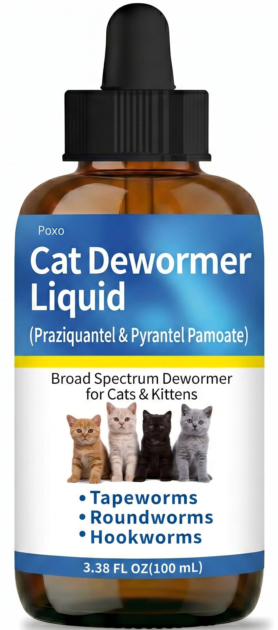 Praziquantel & Pyrantel Pamoate Dewormer Liquid for Cats and Kittens 100 mL D800595