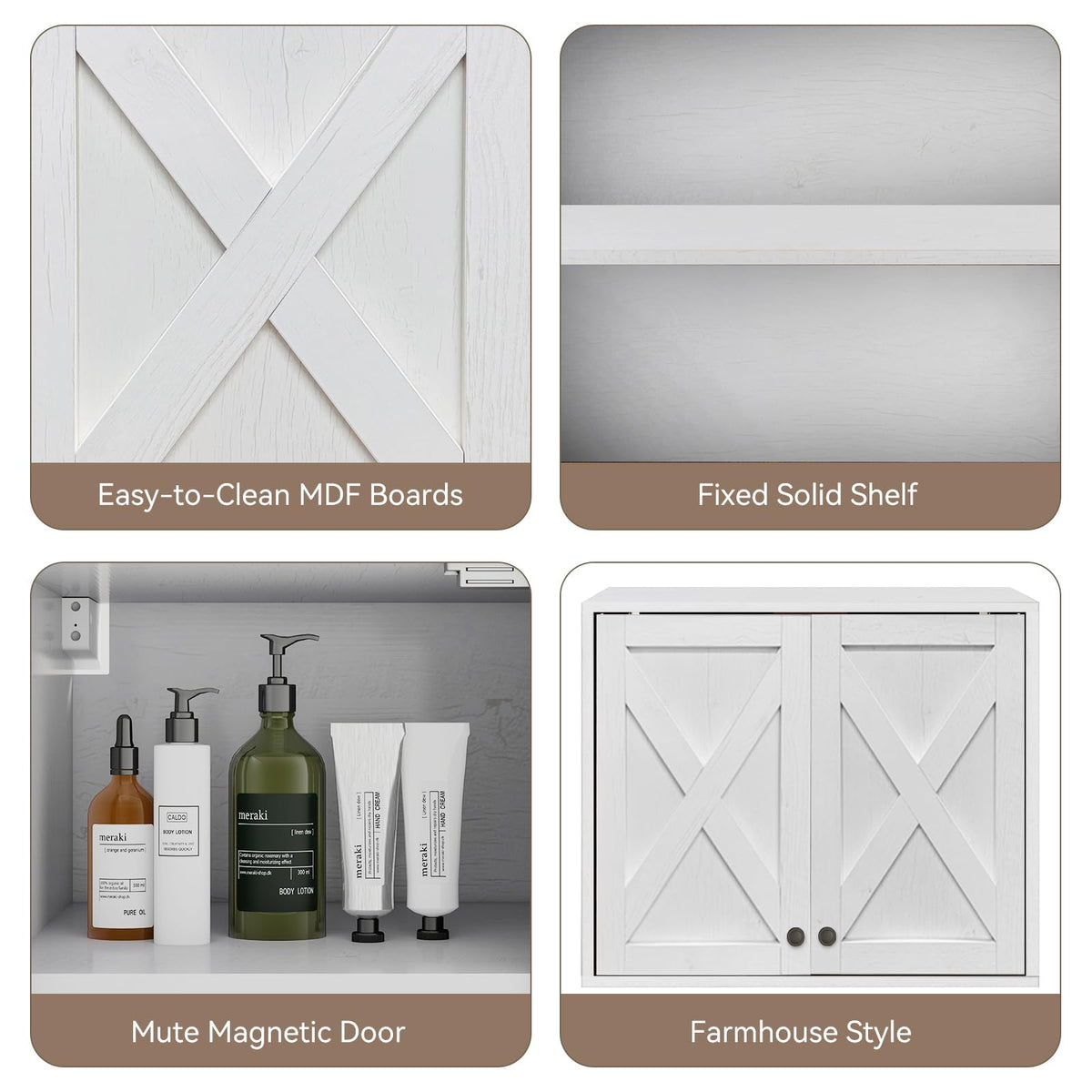 White Wall Mounted Laundry Room Cabinets I931