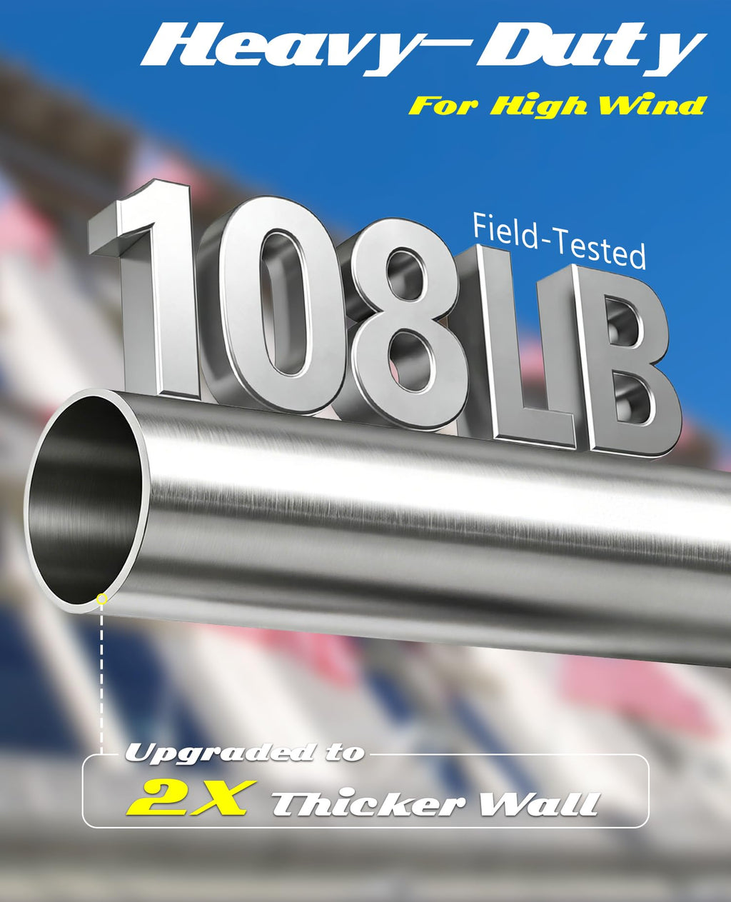 Heavy Duty Stainless Steel Flag Pole Q3398