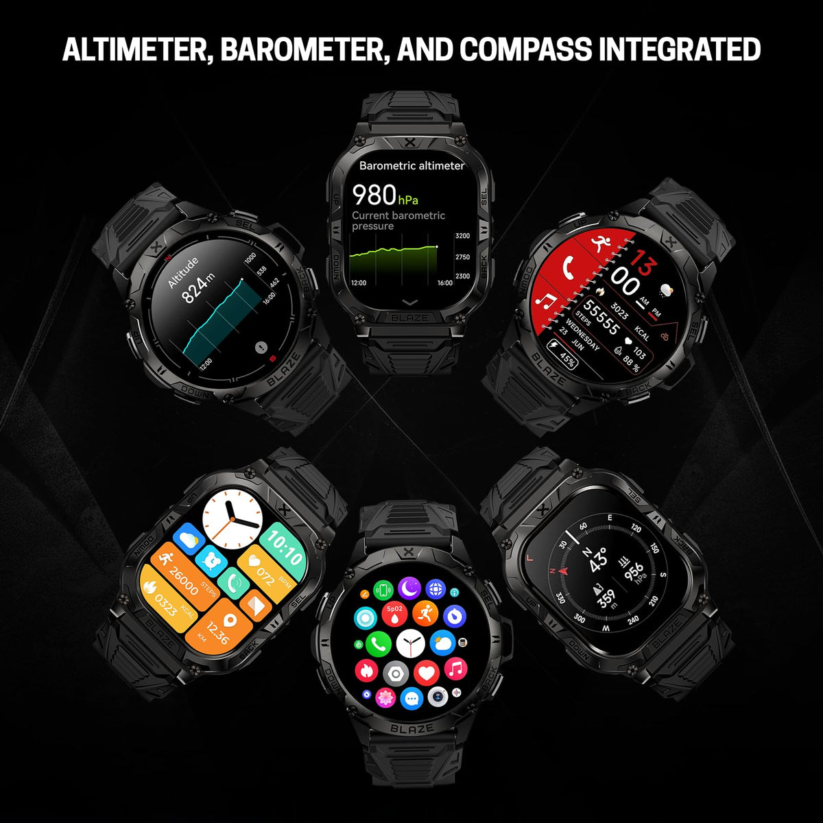 Rugged Smart Watch with GPS B8361