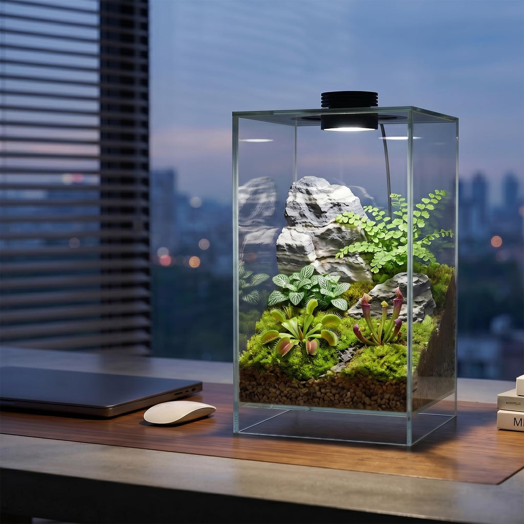 Glass Plant Terrarium with Grow Light V55131