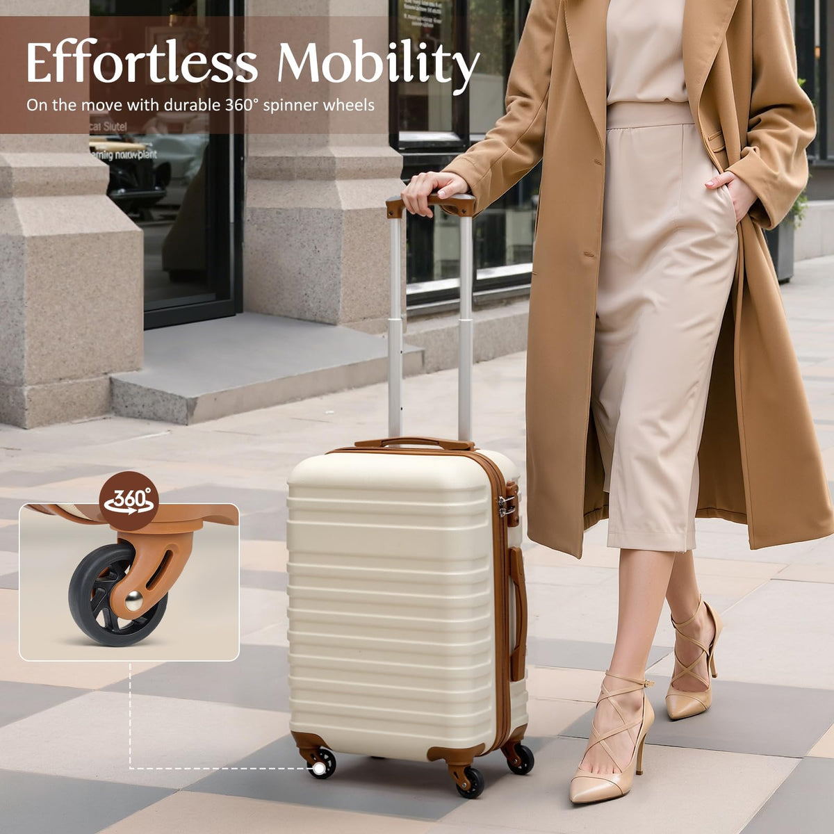 White 3 Piece Hardside Luggage Set W45021
