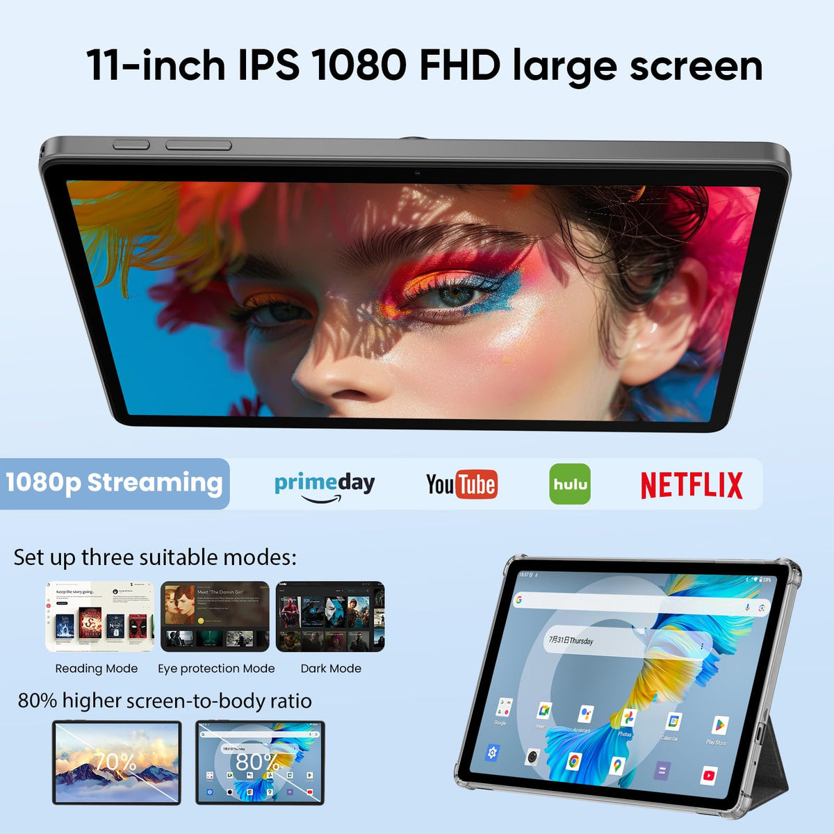 10.1" Android Tablet Octa-core 10GB RAM 64GB ROM Gray T7014