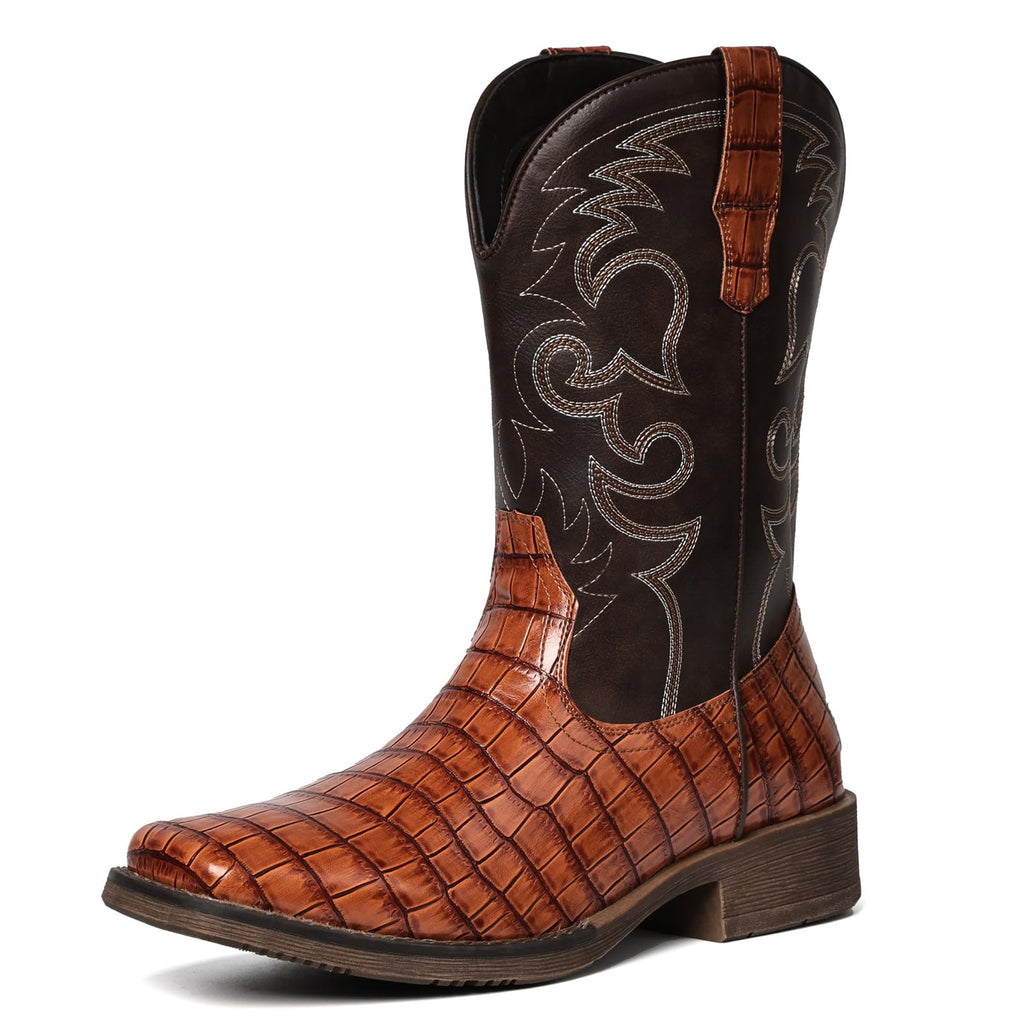 Cowboy Boots for Men Caiman Tail Print E55396