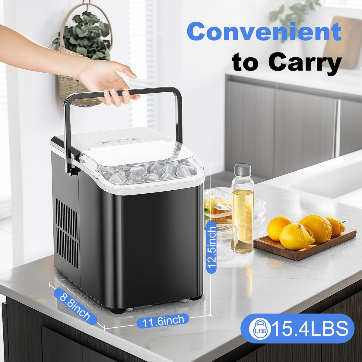 Portable Countertop Ice Maker Machine with Handle Q4889
