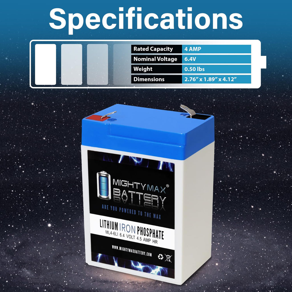 6V 4.5AH Lithium Replacement Battery A726399