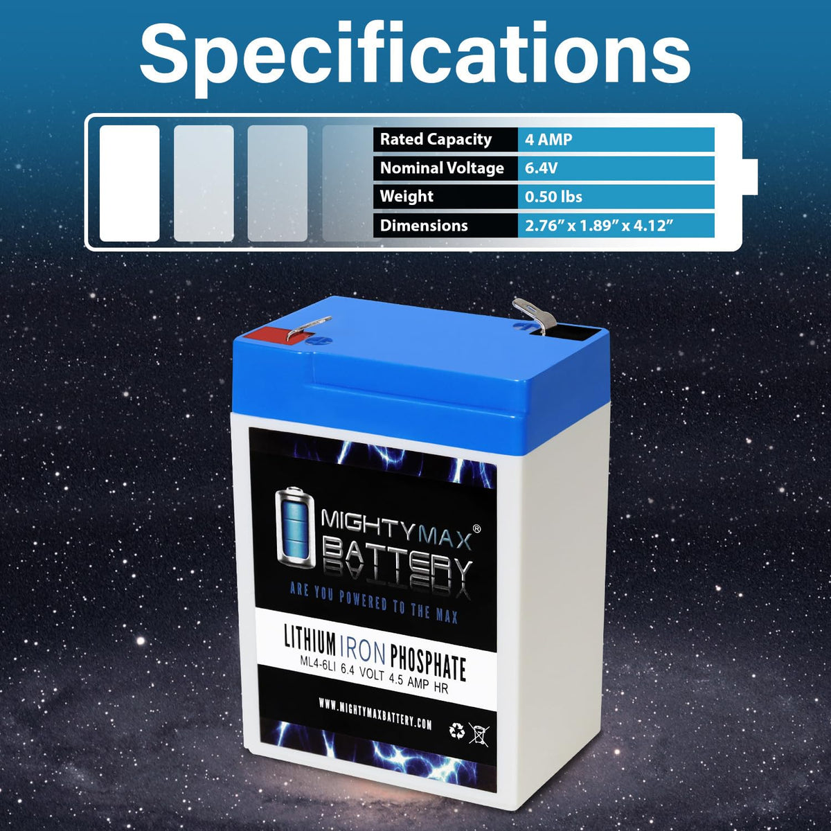 6V 4.5AH Lithium Replacement Battery A726399