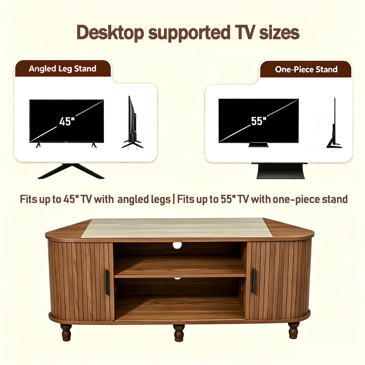 45" Corner TV Stand with Storage C61452