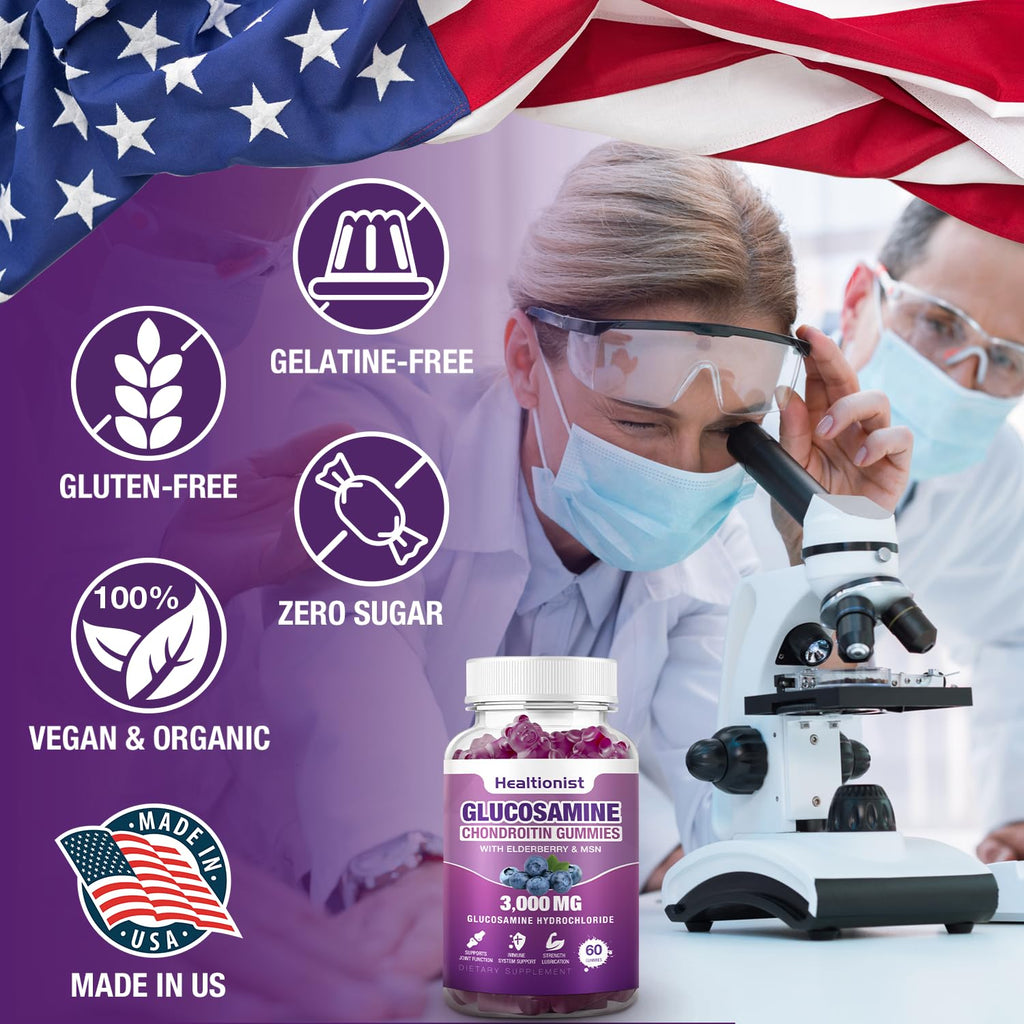 3000mg Glucosamine Chondroitin Gummies with MSM & Elderberry 120 Cts W7581
