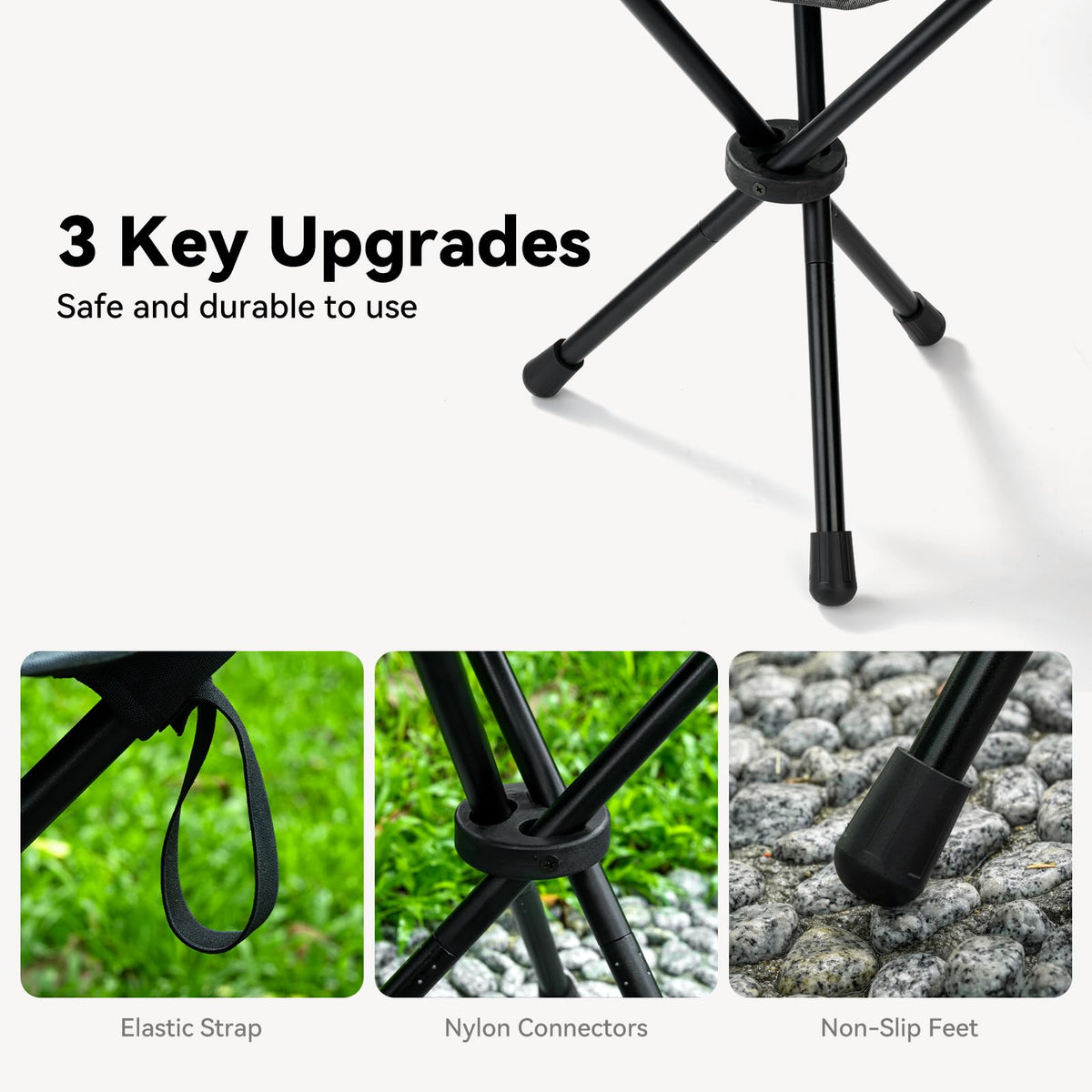 18"×14.5" Aluminum Alloy Folding Camping Stool, Black L4250